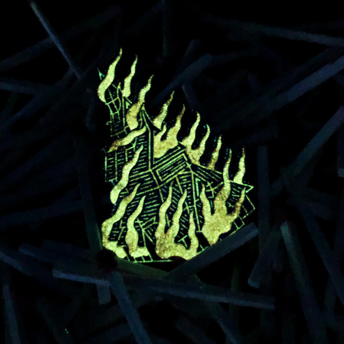Fantoft Stave Pin - Black & Orange Glow