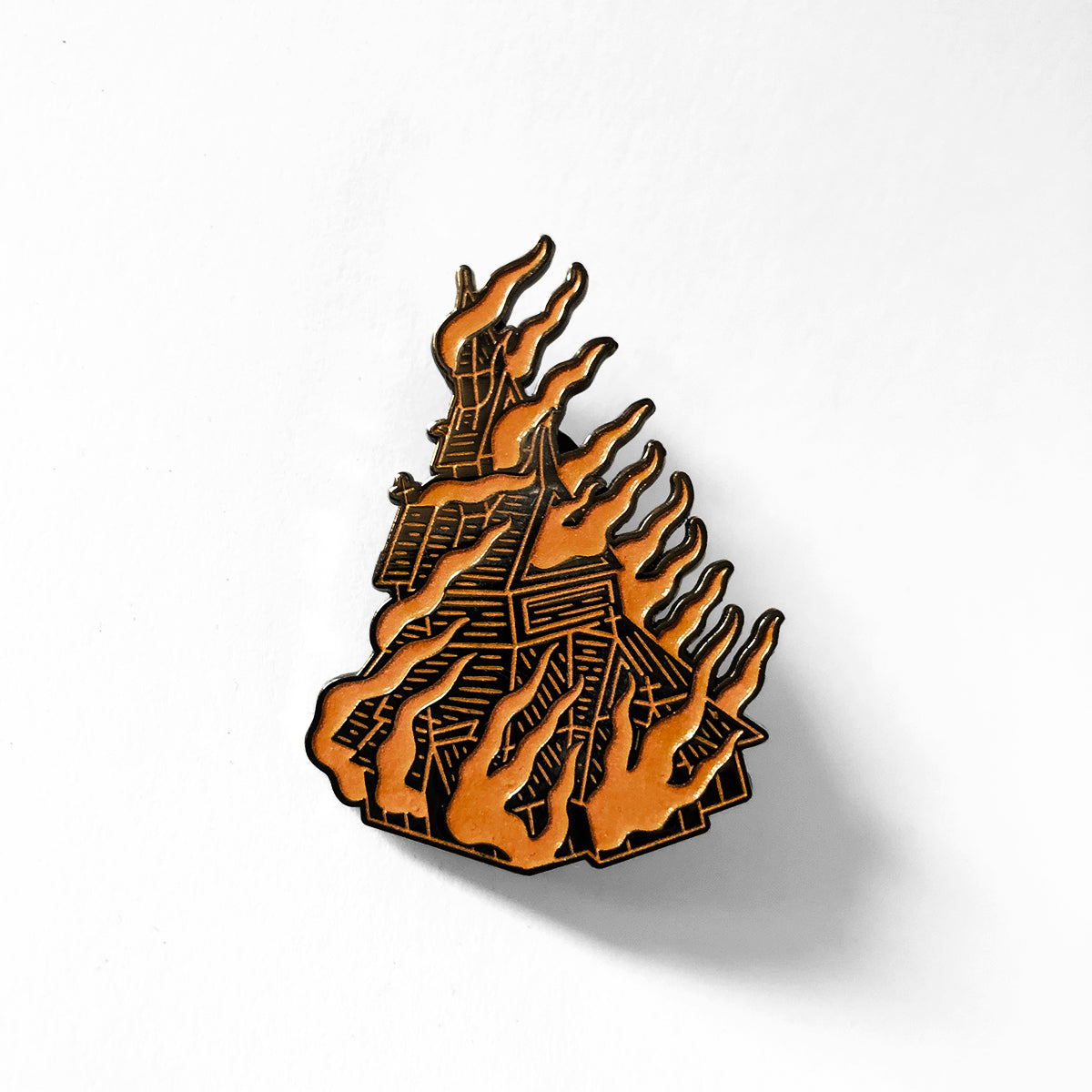 Fantoft Stave Pin - Black & Orange Glow