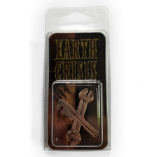 Earth Crisis Antiqued Copper Wrenches Pin